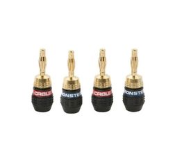 Monster Quick Lock MKII 24k Gold Banana Connectors (2 Pair)